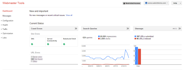 google webmasters tool